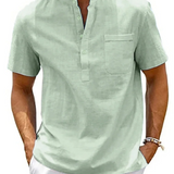 Camisa elegante em linho de algodão