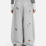 Embroidered Puppy Sweatpants
