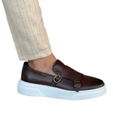 Mocassins de couro deslizantes