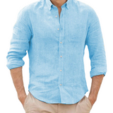 Camisa de linho respirável
