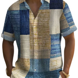 Camisa elegante em patchwork