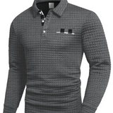 Camisola pólo com nervuras