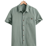 Camisa casual de algodão de manga curta