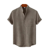 Camisa de linho de manga curta Venice