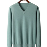 Camisola de lã com decote em V