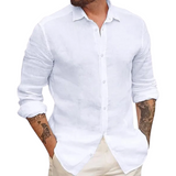 Camisa havaiana em linho de algodão