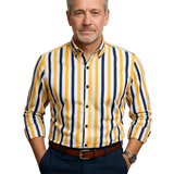 Givalli - Camisa casual às riscas para homem