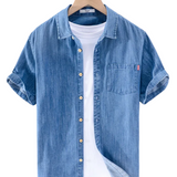 Camisa de ganga de manga curta