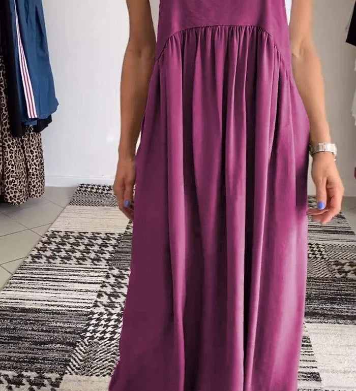 Alice | Vestido casual com alças de cor sólida