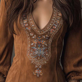 Liza - Robe curta efeito camurça