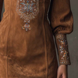 Liza - Robe curta efeito camurça