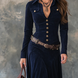 MILANA | Vestido longo em suedine com fenda
