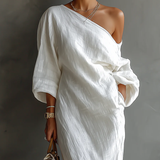 Nerina • Vestido maxi de uma só alça elegante e fluido