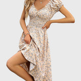 Floral Puff-Sleeve Dress