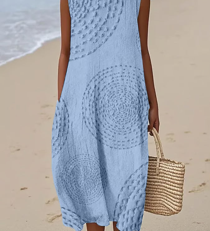 Ana - Vestido Maxi Sem Mangas Texturizado