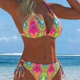 Moda Lusitana - Biquíni Estampado Com Decote Halter