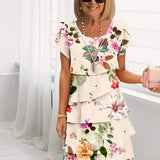 Giselle™ - Vestido plissado com babados florais