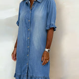 Moda Lusitana - Vestido Denim Elegante