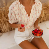 Elina™ - Blusa Floral com Charme de Verão