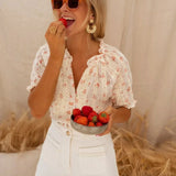 Elina™ - Blusa Floral com Charme de Verão