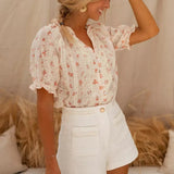 Elina™ - Blusa Floral com Charme de Verão