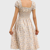 Floral Puff-Sleeve Dress