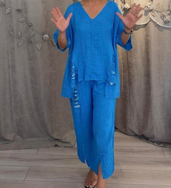BIANCA | Conjunto de verão de duas peças com elegância sem esforço e conforto fluido para dias ensolarados