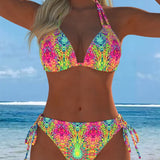 Moda Lusitana - Biquíni Estampado Com Decote Halter