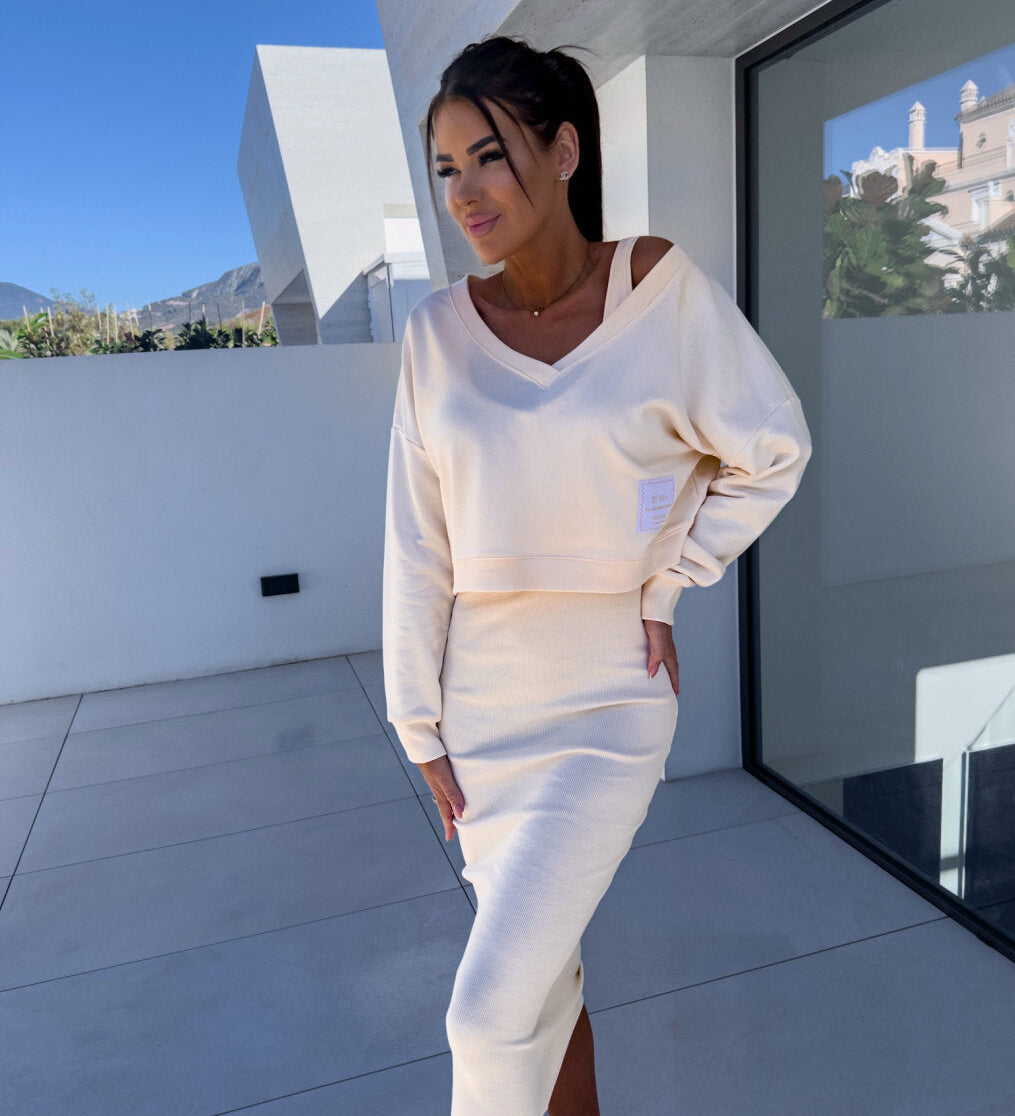 Andrea™ - Conjunto de camisola e vestido casual