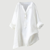 Moda Lusitana - Blusa Casual de Linho com Botões