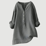 Moda Lusitana - Blusa Casual de Linho com Botões