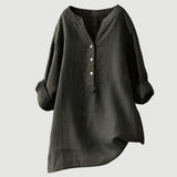 Moda Lusitana - Blusa Casual de Linho com Botões