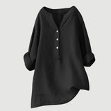 Moda Lusitana - Blusa Casual de Linho com Botões