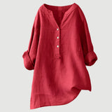 Moda Lusitana - Blusa Casual de Linho com Botões