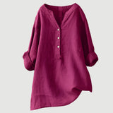 Moda Lusitana - Blusa Casual de Linho com Botões