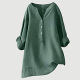Moda Lusitana - Blusa Casual de Linho com Botões