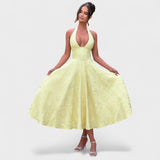 Vestido midi com espartilho