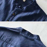 Camisa de manga curta em linho de algodão