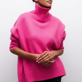 Amélie - Camisola oversize de algodão com gola virada para baixo
