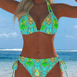 Moda Lusitana - Biquíni Estampado Com Decote Halter