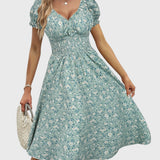 Floral Puff-Sleeve Dress