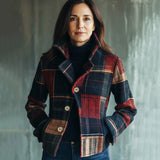 Maura | Casaco quente de xadrez vintage, um estilo intemporal