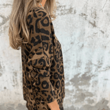 Elvéra | Blusa casual feminina com estampa de leopardo