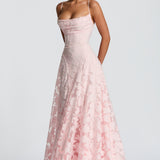 Francisa™ | Vestido longo com corpete de renda