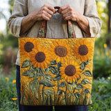 Moda Lusitana - Saco Tote Acolchoado com Girassóis
