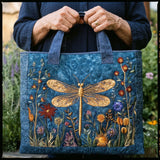 Moda Lusitana - Saco Tote Acolchoado com Design de Libélula
