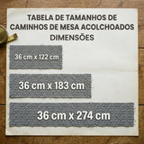 Caminho de Mesa Acolchoado Ondas Cardiais