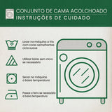 Conjunto de Roupa de Cama Acolchoada de 3 Peças Charme dos Poinsétia