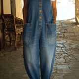 Moda Lusitana - Macacão de Denim Confortável