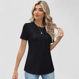 Noelie Short-Sleeve Seam-Detail Top